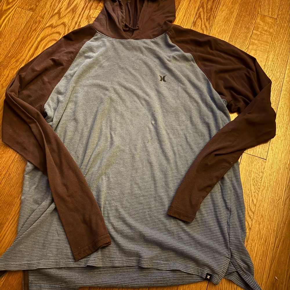 Hurley Brown and Gray Hooded Sweatshirt